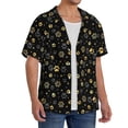 thumbnail image 2 of Fotbe Gold Dog Paw Camisa Estampada de Manga Corta para Hombre, Casual de Verano, Estilo Playero, Sin Arrugas-Small, 2 of 5