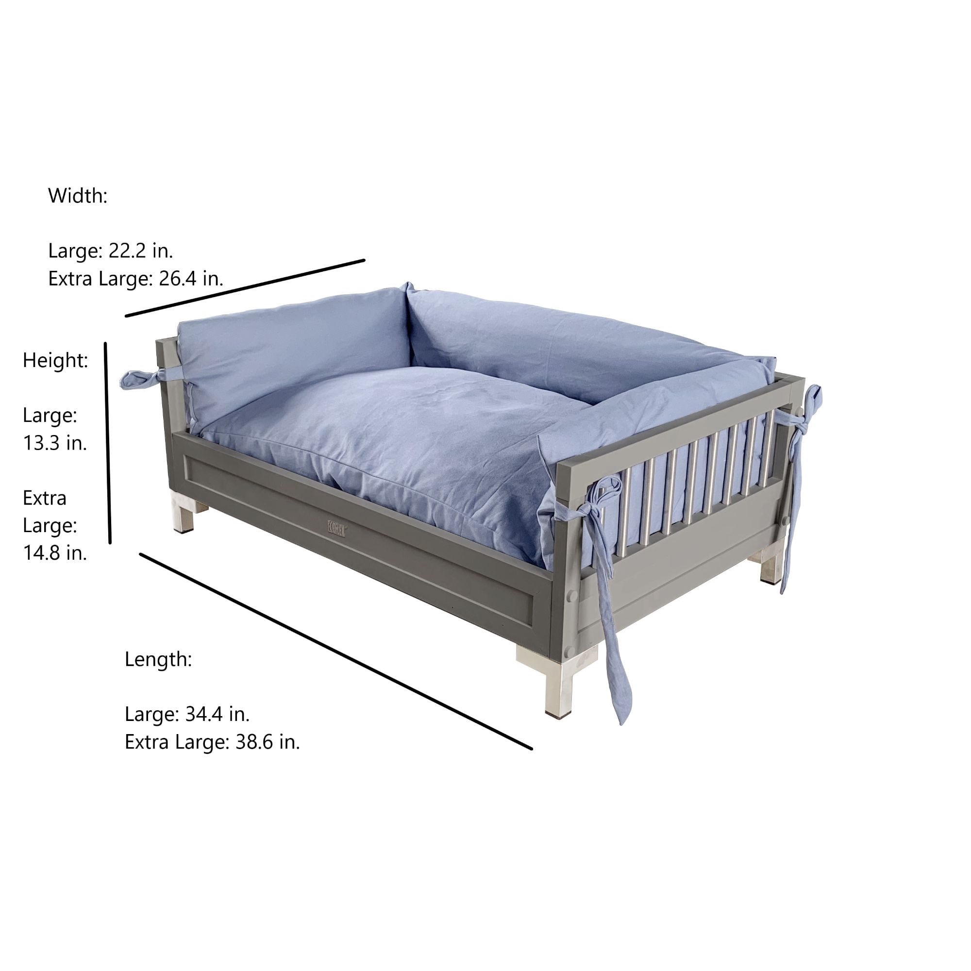 New Age Pet ECOFLEX® Manhattan Raised Dog Bed, Memory Foam Cushion in L or XL