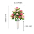 thumbnail image 3 of Artificial Cemetery Rose Bouquet with Vase Stake, Waterproof Memorial Flowers for Grave Decoration, 3 of 6