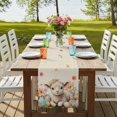 thumbnail image 4 of Spring Easter Sheep Table Runner, Colorful Eggs Floral Botanical Rustic Washable Cotton Linen Table Runners 48 Inches Long, Dresser Scarf Runner for Nightstand/Coffee/End Tables 13''x48'', 4 of 9