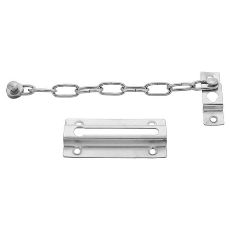 Hemoton Home Office Stainless Steel Security Slide Bolt Door Chain Lock Guard Security Door Chain for Inside Door and Extra Front Door Silver