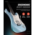 thumbnail image 3 of Donner DST-152R Guitarra eléctrica, kit de guitarra eléctrica para principiantes de 39", pastilla HSS con bobina dividida, juego de iniciación de guitarra con amplificador, bolsa, todos los accesorios, 3 of 5