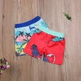 thumbnail image 2 of Styles I Love Little Boys Graphic Print Swim Shorts Bathing Suit Beach Pool Boy Swim Trunks (Red - Dinosaur, 120/4-5 Years), 2 of 8
