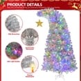 thumbnail image 5 of Ktaxon 6 FT Pre-lit Christmas Tree, Xmas Tree Hinged Branches with 300 RGB Lights and 900 Branch Tips, for Holiday Party Store Office Home, Silver, 5 of 9