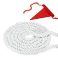 thumbnail image 1 of Unique Bargains 10 Feet Tug of War Rope for Adults Teen 3-Strand Natural Twisted Cotton Rope with Flag White, 1 of 7