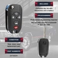 thumbnail image 4 of KeylessOption replacement blank key + flip style fob for Buick, Chevrolet, Saturn, Pontiac (22733524) with remote trunk release, 4 of 5