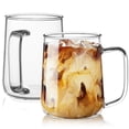 thumbnail image 1 of Juego de 2 tazas de café de vidrio ZMZKKLL de 480 ml, transparentes, de borosilicato, 1 of 7