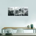 thumbnail image 5 of Canvas Wall Art For Living Room Modern Wall Decorations For Bedroom Foggy Forest Trees Landscape Wall Painting Office Wall Decor Ready To Hang Framed Wall Pictures Home Decor 12X16 3 Panels, 5 of 6