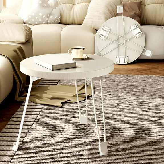 Bxaolu 11.8" Bar Height Folding Table, Wood Round Indoor Outdoor Accessory for Patio, Backyard, Dining Room, Folding Events Table Top, 220lb Weight Capacity - White