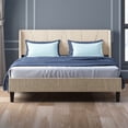 thumbnail image 3 of Modern Wingback King Size Upholstered Platform Bed Frame with Headboard,Wood Slat Support,No Box Spring Needed/Easy Assembly, Beige, 3 of 6