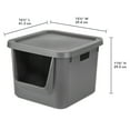thumbnail image 2 of Your Zone Square Stacking Bin Plastic, Gray Flannel, 2 of 9