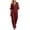 *Wine, variant on ClodeEU Women's V Neck Rolled Sleeve Jumpsuit,Elastic Waist Loose Romper with Pockets Light Blue,Women's Plus M