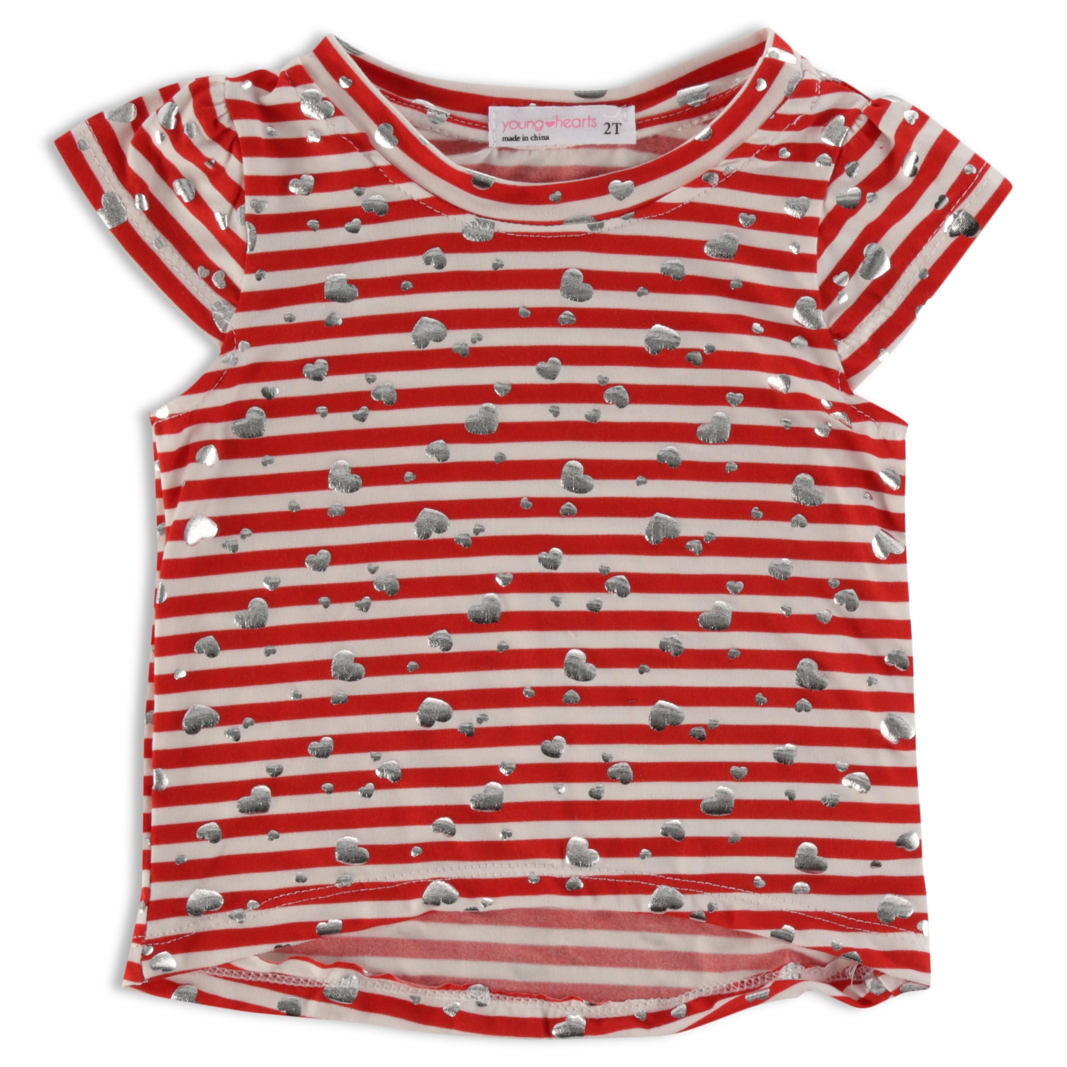 Young Hearts Toddler Girl 2Pk Short Sleeve Tops , Size 2T-4T