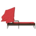 thumbnail image 3 of vidaXL Sun Lounger with Canopy Brown Poly Rattan, 3 of 5