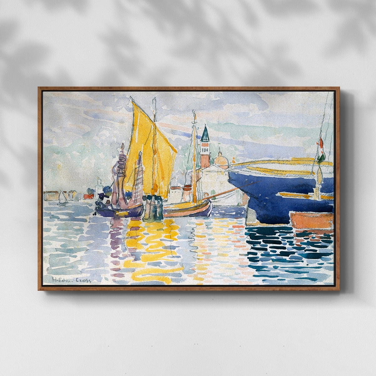 Vintage Landscape-CXL By Wexford Home Framed in Walnut Wood Gallery Wrapped Canvas 27 in. x 41 in.