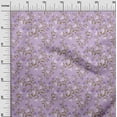 thumbnail image 2 of oneOone Cotton Poplin Light Purple Fabric Flower & Leaves Watercolor Sewing Material Print Fabric By The Yard 42 Inch Wide, 2 of 4
