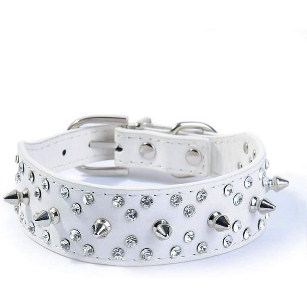 Collier pour Chien Clouté Mode en Cuir avec Clous et Strass Doux et Ajustable Walmart.ca
