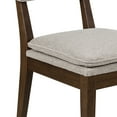 thumbnail image 5 of Faye Brown and Taupe Upholstered Solid Wood Cushioned Dining Room Chairs -Set of 2 by East at Main 19"x22.5"x33.5", 5 of 9