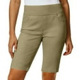 thumbnail image 6 of RYRJJ Bermuda Shorts for Women Trendy Casual Summer High Waisted Knee Length Chino Shorts Straight Leg Hiking Vacation Shorts with Pockets(Khaki,S), 6 of 9