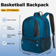 thumbnail image 2 of Mochila de Baloncesto YOREPEK Ligera con Portabalones Azul, 2 of 9