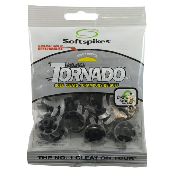 Softspikes Silver Tornado Golf Cleat Fast Twist 3.0, 18 Count