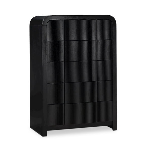Meridian Furniture Fluted Black Oak Veneer Chest