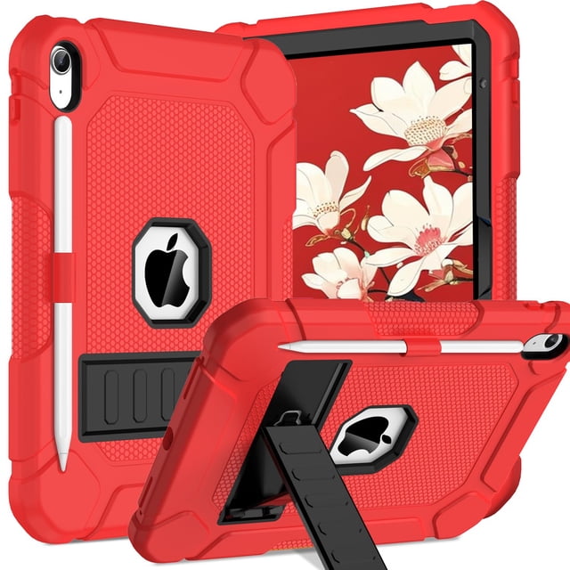 Funda BMOUO a prueba de golpes para iPad 11, 11 y 10, 10,9 pulgadas, roja