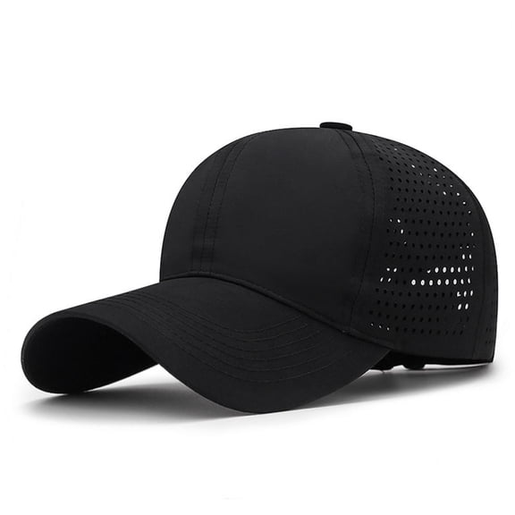 CUZIBR Sun Hats For Women Baseball Tennis Caps Solid Color Upf50 Running Golf Sports Quick Dry Mesh Patchwork Classic Unisex Cap Adjustable Strap Breathable Trucker Mens Hat,Black,One Size