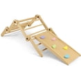 thumbnail image 3 of Avenlur Acacia Montessori, Waldorf Style Indoor Gym Playset 10-in-1 Foldable Triangle Ladder, Rock Climbing Ramp, Play Set Slide, Climber, Children Toy, Home Playground, Toddlers, Kids 18m-8yrs, 3 of 8