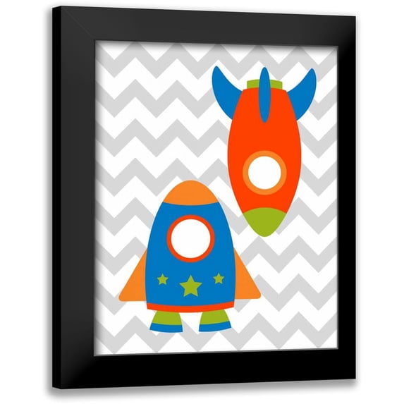 Robinson, Tamara 20x24 Black Modern Framed Museum Art Print Titled - Chevron Rocket II