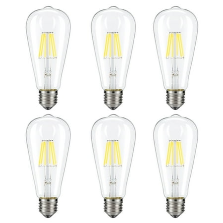 Dimmable Edison Led Bulb Kohree 6w Vintage Filament Light Dimmable Edison Led Bulb Kohree 6w Vintage Filament Light 4000k Daylight 60w Incandescent Equivalent 6 Sets