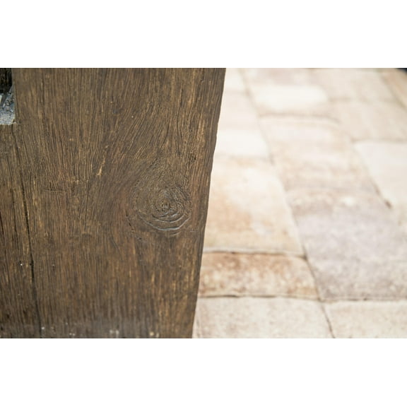 Kenroy Home Lincoln 34'' Cascading Waterfall Fountain 4-Tiered Freestanding Fountain with Decorative Stones for Outdoor Patio, Garden, Backyard, or  Deck, Wood Grain