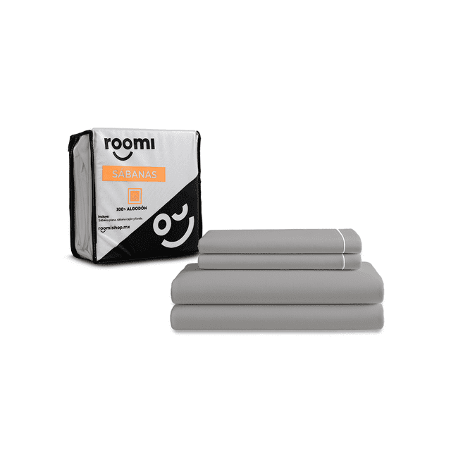 Juego de Sábanas Queen Size roomi Algodón Premium Frescas y Suaves Color Gris