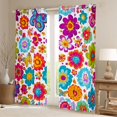 thumbnail image 2 of Feelyou Blossoms Flower Black Out Curtains, Rustic Groovy Curtains Pack of 2 (42x63 Each), 2 of 6