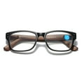 thumbnail image 4 of Blue Light Blocking Reading Glasses 2.00 for Women and Men, HD Comfortable Spring Hinge Presbyopic Glasses, Brown Wood Grain Rectangle Readers +2.00, 4 of 6