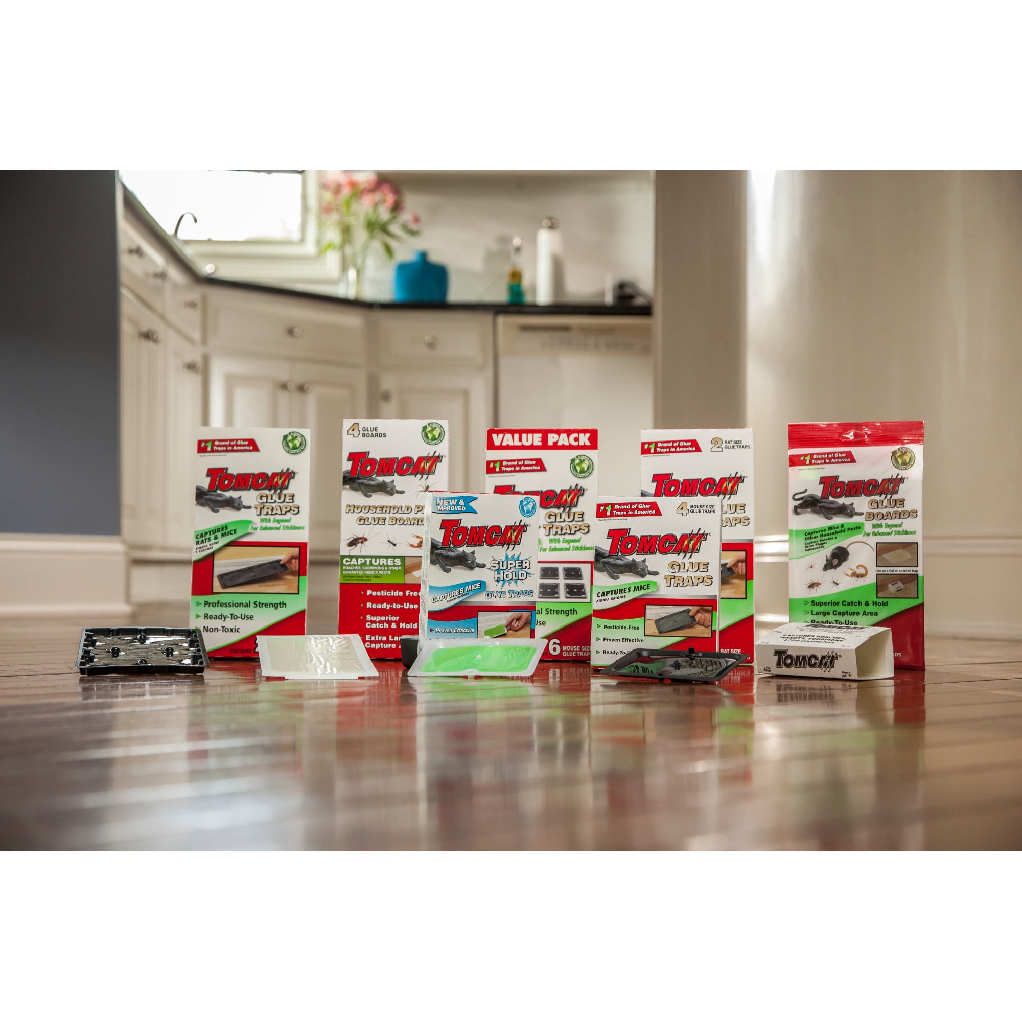 Tomcat Super Hold Mouse Glue Trap, 4 Traps, Ready to Use