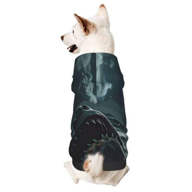 Balery Moonlit Night Sky Shark Sudadera con Capucha para Perros Pequeños – Ropa para Mascotas, Disfraz para Perros y Gatos, Ideal para Fiestas y Cosplay-X-Large