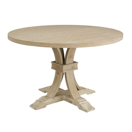 Roundhill Furniture Siena White-washed Finished Round Pedestal Dining Table- base only 