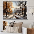 thumbnail image 1 of Designart Large Forest framed wall Art, Monochrome Canopy Forest Winter framed wall art , Forest framed wall art decor, Orange Traditional White Framed Wall Art, White Color Frame, 1 of 5