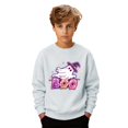thumbnail image 3 of Likimi Toddler Child Girls Halloween Sweatshirts Hallowmas Ghost Print Crew Neck Sweatshirt For Girls Long Sleeve Autumn Winter Fashion Pullover Size 7-8 Years, 3 of 6