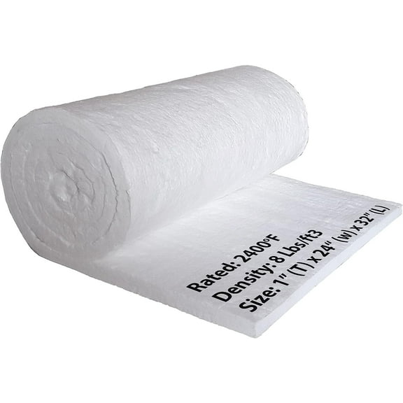 Simond Store - Ceramic Fiber Blanket - Density - 8 lbs - 2400F - 1" x 24" x 32" For Forge, Oven, Wood Stove