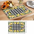 thumbnail image 6 of Yellow Lemon Placemats Set of 2, Black White Plaid Leaf Pink Flower Floral Non-Slip Place Mats Washable Table Mats for Kitchen Dining Table Decorations Indoor/Outdoor, 6 of 9