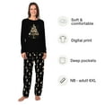 thumbnail image 2 of Jenny Cat Christmas Tree Matching Christmas Pjs For Family And Cat, Black Long Sleeve Set, 2 Pieces With Plus Size, 2 of 7