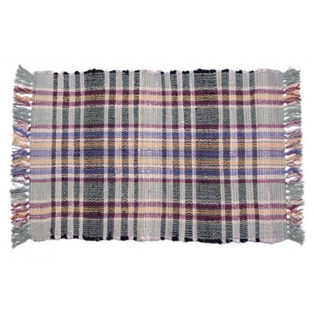 Tapis Chindi 48 x 72 Po, Carreaux Verts