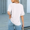 thumbnail image 3 of Lmnyox Short Sleeve Basic T Shirt for Women Crew Neck Solid Color Loose Tee Shirts with Pocket Summer Casual Tops, 3 of 7
