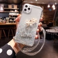 thumbnail image 2 of Funda de teléfono con cordón de cristal para IPhone, flores 3D, funda de estrella brillante para IPhone 13, 11, 12 Pro Max, XR, X, XS, 7, 8, 14 Plus Fivean unisex, 2 of 2
