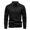 thumbnail image 4 of uikmnh Mens Sweater Knit Sweater Coat with Built In Shirt Collar Fashionable Autumn Winter Outerwear for Gentlemen Size:3XL, 4 of 4