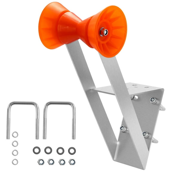 KFFKFF Boat Trailer Winch Stand, Compatible with 2 to 3-inch Winch Posts, Trailer Winch Seat with TPU Orange Roller & U-Bolts, Ideal for Jet Skis, Sailboats, Fishing Boats, and Speedboats