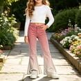 thumbnail image 5 of Trikvn Kids Flared Denim Pants Girls Stretch Bell Bottoms Casual Gradient Color Jeans Fashion Vintage Streetwear Trousers, 5 of 8
