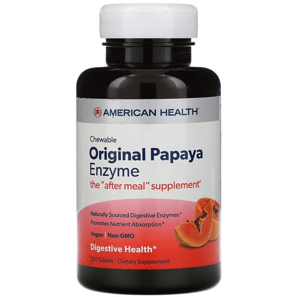 American Health Original Papaya Enzyme Chewable 250 Tablets Walmart